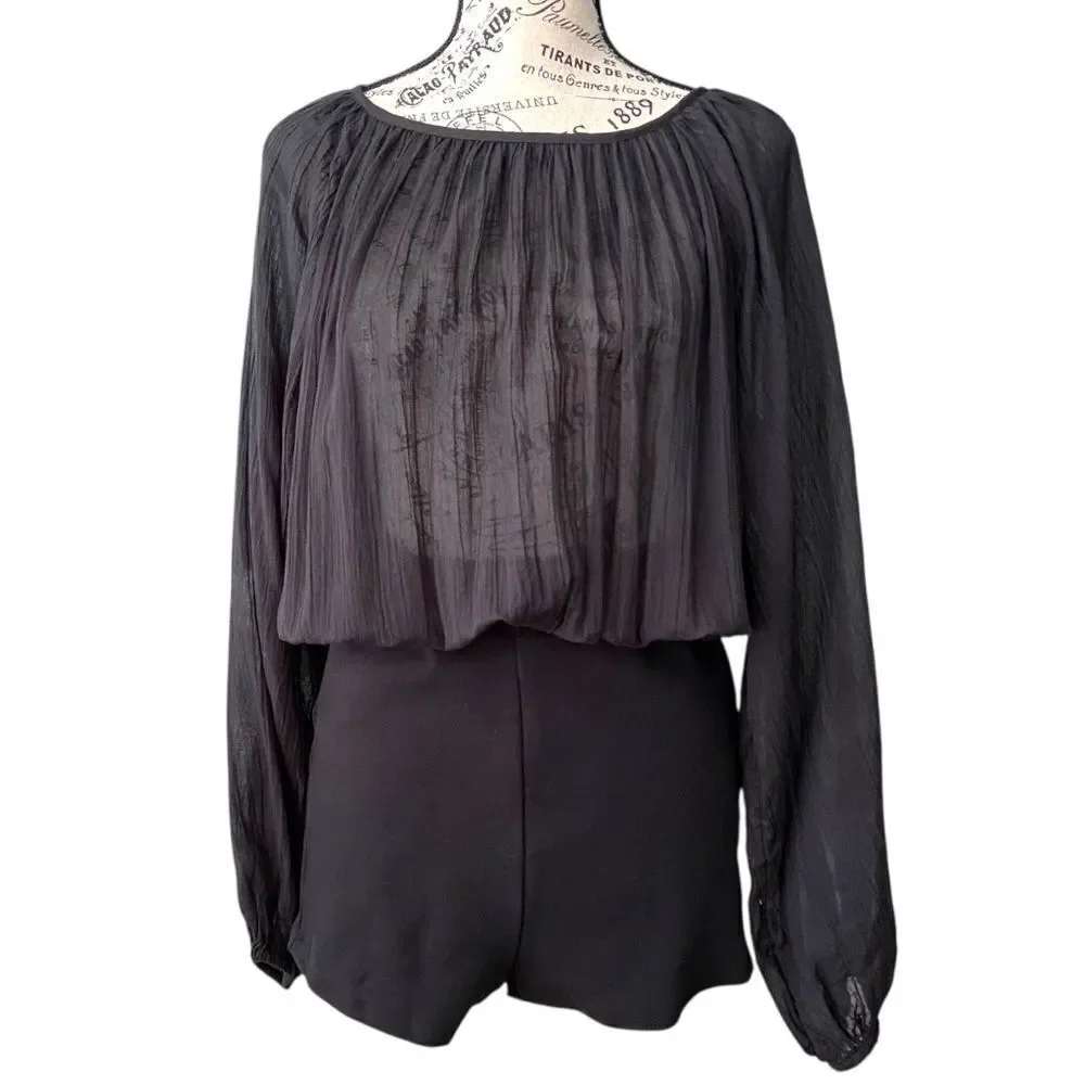 NEW Free People Real Resort Romper in Black Size Medium - Picture 5 of 12